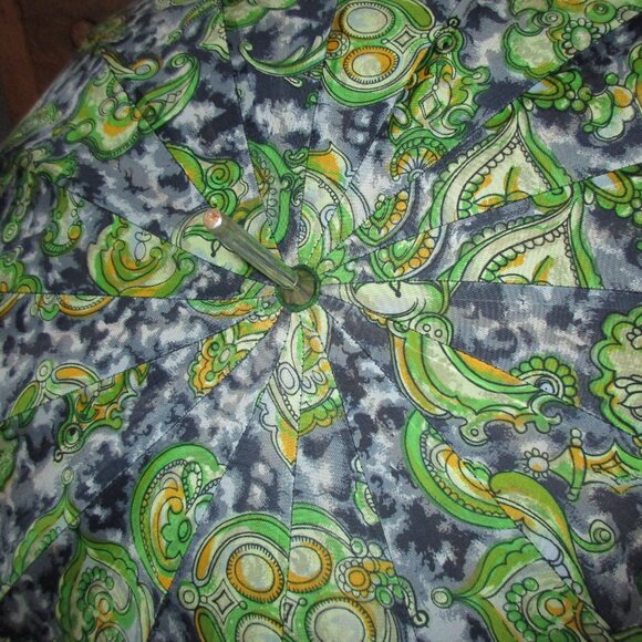 Vintage Frankford Umbrella Co. Umbrella Made In Japan 100% Rayon Paisley Print - Picture 4 of 10
